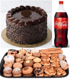 2-3 Kişilik Çikolatalı Pasta 1 kg Kuru Pasta ve 1 Litre Kola